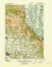 Hillsboro Oregon Historical topographic map, 1:62500 scale, 15 X 15 Minute, Year 1940