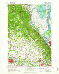 Hillsboro Oregon Historical topographic map, 1:62500 scale, 15 X 15 Minute, Year 1961