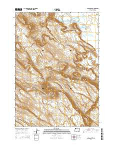 Jackass Butte Oregon Current topographic map, 1:24000 scale, 7.5 X 7.5 Minute, Year 2014