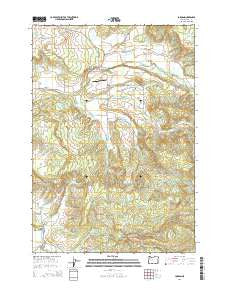 Jordan Oregon Current topographic map, 1:24000 scale, 7.5 X 7.5 Minute, Year 2014
