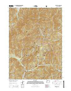 Kerby Peak Oregon Current topographic map, 1:24000 scale, 7.5 X 7.5 Minute, Year 2014