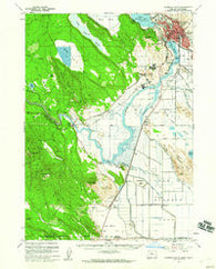 Klamath Falls Oregon Historical topographic map, 1:62500 scale, 15 X 15 Minute, Year 1957