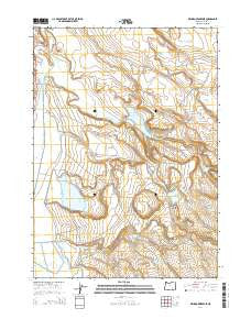 Krumbo Reservoir Oregon Current topographic map, 1:24000 scale, 7.5 X 7.5 Minute, Year 2014