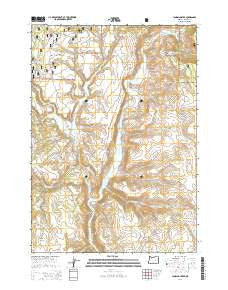 Landing Creek Oregon Current topographic map, 1:24000 scale, 7.5 X 7.5 Minute, Year 2014