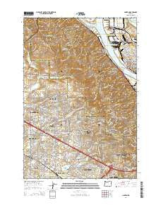 Linnton Oregon Current topographic map, 1:24000 scale, 7.5 X 7.5 Minute, Year 2014