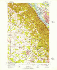 Linnton Oregon Historical topographic map, 1:24000 scale, 7.5 X 7.5 Minute, Year 1954
