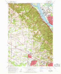 Linnton Oregon Historical topographic map, 1:24000 scale, 7.5 X 7.5 Minute, Year 1961