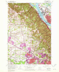 Linnton Oregon Historical topographic map, 1:24000 scale, 7.5 X 7.5 Minute, Year 1961