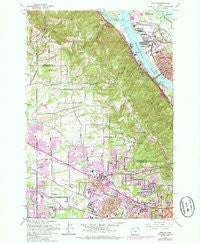 Linnton Oregon Historical topographic map, 1:24000 scale, 7.5 X 7.5 Minute, Year 1961