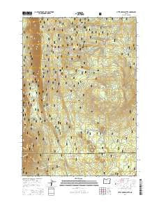 Little Akawa Butte Oregon Current topographic map, 1:24000 scale, 7.5 X 7.5 Minute, Year 2014