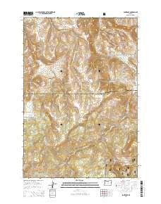 Lonerock Oregon Current topographic map, 1:24000 scale, 7.5 X 7.5 Minute, Year 2014