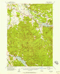 Lowell Oregon Historical topographic map, 1:62500 scale, 15 X 15 Minute, Year 1955