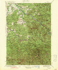 Lowell Oregon Historical topographic map, 1:125000 scale, 30 X 30 Minute, Year 1942