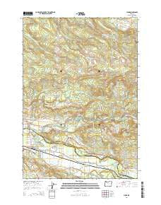 Lyons Oregon Current topographic map, 1:24000 scale, 7.5 X 7.5 Minute, Year 2014