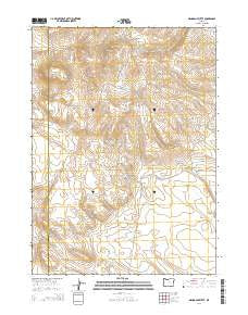 Mahogany Butte Oregon Current topographic map, 1:24000 scale, 7.5 X 7.5 Minute, Year 2014