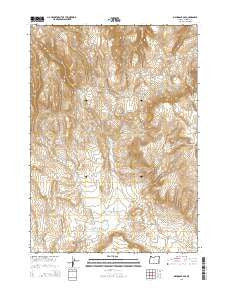Mahogany Gap Oregon Current topographic map, 1:24000 scale, 7.5 X 7.5 Minute, Year 2014