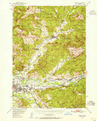 Marcola Oregon Historical topographic map, 1:62500 scale, 15 X 15 Minute, Year 1950