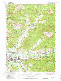 Marcola Oregon Historical topographic map, 1:62500 scale, 15 X 15 Minute, Year 1950