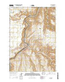 Maupin Oregon Current topographic map, 1:24000 scale, 7.5 X 7.5 Minute, Year 2014