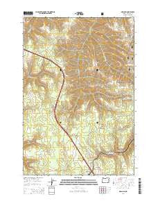 Meacham Oregon Current topographic map, 1:24000 scale, 7.5 X 7.5 Minute, Year 2014