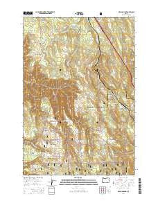 Meacham Lake Oregon Current topographic map, 1:24000 scale, 7.5 X 7.5 Minute, Year 2014