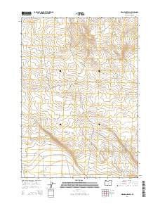 Mean Rock Well Oregon Current topographic map, 1:24000 scale, 7.5 X 7.5 Minute, Year 2014