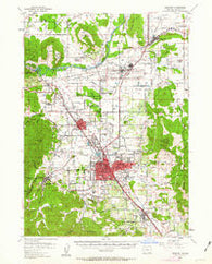 Medford Oregon Historical topographic map, 1:62500 scale, 15 X 15 Minute, Year 1954