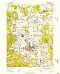 Medford Oregon Historical topographic map, 1:62500 scale, 15 X 15 Minute, Year 1954