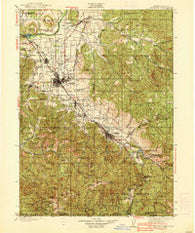 Medford Oregon Historical topographic map, 1:125000 scale, 30 X 30 Minute, Year 1938