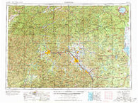 Medford Oregon Historical topographic map, 1:250000 scale, 1 X 2 Degree, Year 1955