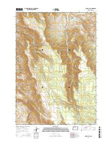 Miller Flat Oregon Current topographic map, 1:24000 scale, 7.5 X 7.5 Minute, Year 2014