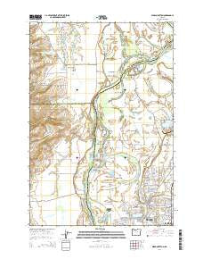 Mission Bottom Oregon Current topographic map, 1:24000 scale, 7.5 X 7.5 Minute, Year 2014
