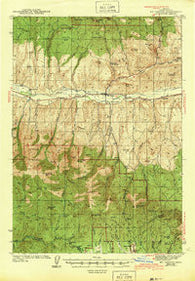 Mount Vernon Oregon Historical topographic map, 1:62500 scale, 15 X 15 Minute, Year 1943