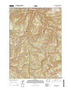 Mount Gurney Oregon Current topographic map, 1:24000 scale, 7.5 X 7.5 Minute, Year 2014