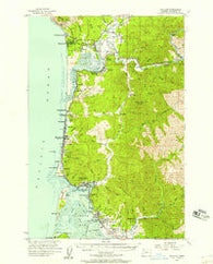 Nehalem Oregon Historical topographic map, 1:62500 scale, 15 X 15 Minute, Year 1955