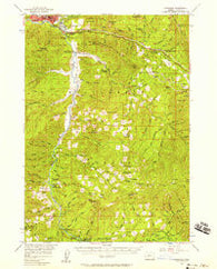 Oakridge Oregon Historical topographic map, 1:62500 scale, 15 X 15 Minute, Year 1956