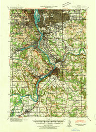 Oregon City Oregon Historical topographic map, 1:62500 scale, 15 X 15 Minute, Year 1941