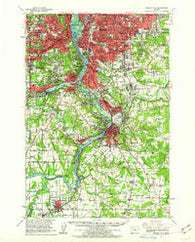 Oregon City Oregon Historical topographic map, 1:62500 scale, 15 X 15 Minute, Year 1961