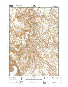 Owyhee Dam Oregon Current topographic map, 1:24000 scale, 7.5 X 7.5 Minute, Year 2014