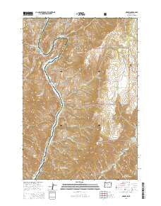 Oxbow Oregon Current topographic map, 1:24000 scale, 7.5 X 7.5 Minute, Year 2014