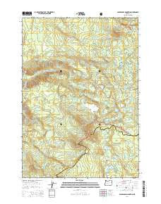 Packsaddle Mountain Oregon Current topographic map, 1:24000 scale, 7.5 X 7.5 Minute, Year 2014