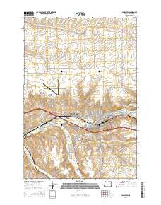 Pendleton Oregon Current topographic map, 1:24000 scale, 7.5 X 7.5 Minute, Year 2014