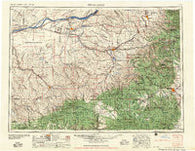 Pendleton Oregon Historical topographic map, 1:250000 scale, 1 X 2 Degree, Year 1953