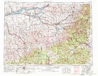 Pendleton Oregon Historical topographic map, 1:250000 scale, 1 X 2 Degree, Year 1953