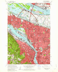 Portland Oregon Historical topographic map, 1:24000 scale, 7.5 X 7.5 Minute, Year 1961