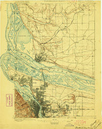 Portland Oregon Historical topographic map, 1:62500 scale, 15 X 15 Minute, Year 1897