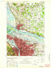 Portland Oregon Historical topographic map, 1:62500 scale, 15 X 15 Minute, Year 1940