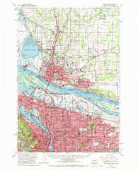 Portland Oregon Historical topographic map, 1:62500 scale, 15 X 15 Minute, Year 1961