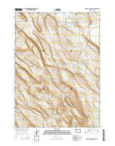 Poverty Basin South Oregon Current topographic map, 1:24000 scale, 7.5 X 7.5 Minute, Year 2014