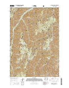 Puderbaugh Ridge Oregon Current topographic map, 1:24000 scale, 7.5 X 7.5 Minute, Year 2014